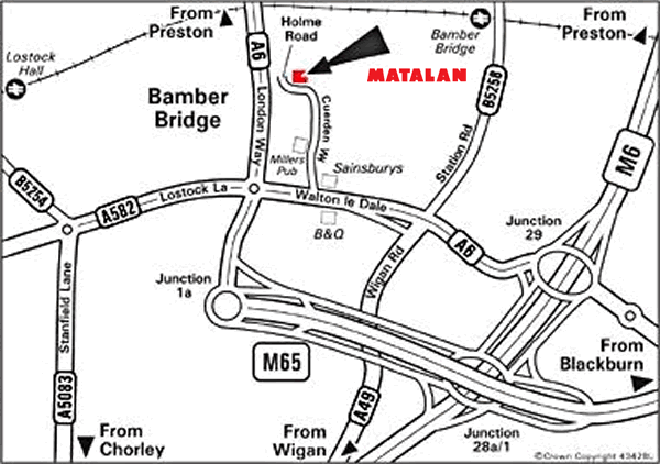 Map of Matlan Bamber Bridge location