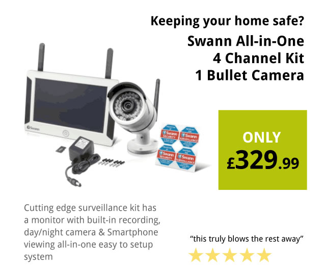 Swann Advanced all-in-one 4 Channel Compact CCTV Kit with Bullet Camera